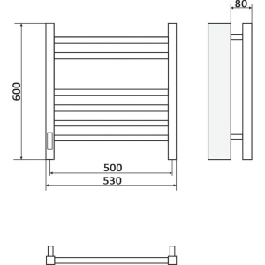 Полотенцесушитель электрический Ника Step 2 60/50, матовый черный RAL9005