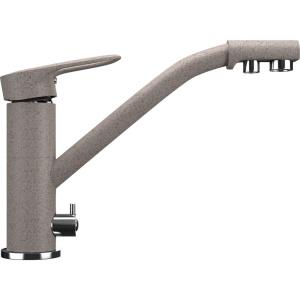 Комплект Мойка кухонная Ulgran U-604 -302 песочная + Смеситель U-010 -302 песочный