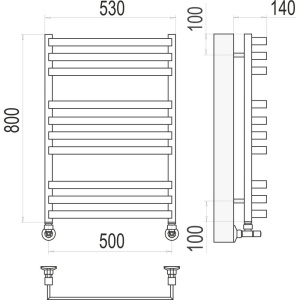 Полотенцесушитель водяной Terminus Рид П10 500х800