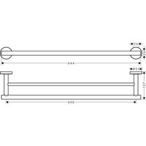 Купить Полотенцедержатель Hansgrohe Logis Universal 41712000 двойной в Москве с доставкой Полотенцедержатель Hansgrohe Logis Universal 41712000 двойной