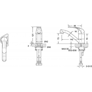 Купить Смеситель для раковины Bravat Fit F1233188CP-RUS в Москве с доставкой Смеситель для раковины Bravat Fit F1233188CP-RUS