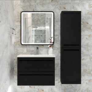 Купить Шкаф-пенал Art&Max Platino подвесной, черный матовый в Москве с доставкой Шкаф-пенал Art&Max Platino подвесной, черный матовый