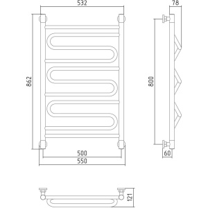 Купить Полотенцесушитель водяной Сунержа Элегия + 80x50 в Москве с доставкой Полотенцесушитель водяной Сунержа Элегия + 80x50