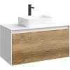 Тумба с раковиной Aqwella 5 stars Mobi 100, белая, дуб балтийский