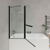 Шторка на ванну Parly F03B 130x120, профиль черный, стекло прозрачное