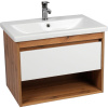 Мебель для ванной VIANT Бостон 70 подвесная, дуб вотан, белая, 1 ящик