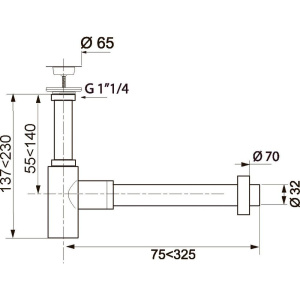Сифон для раковины Wirquin Lineis 30987099, черный