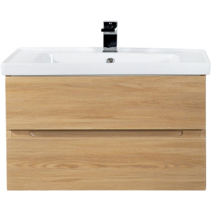 Тумба с раковиной Art&Max Techno подвесная, 90, дуб мадейра янтарь