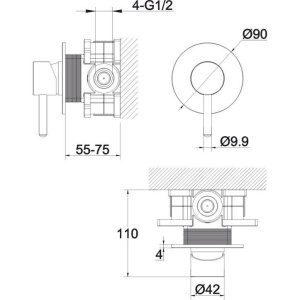 Смеситель для душа WHITECROSS Y Y1245CR С ВНУТРЕННЕЙ ЧАСТЬЮ, хром