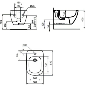 Биде подвесное Ideal Standard Tesi T457001