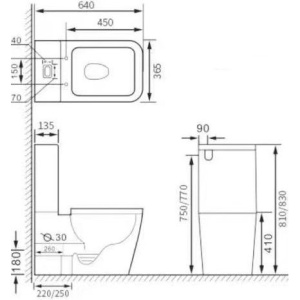 Унитаз-компакт SantiLine SL-5017SM-BD безободковый, с микролифтом, с функцией биде
