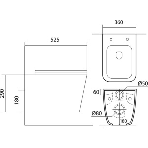 Унитаз подвесной с сиденьем микролифт Aquatek Либра New AQ0530N-00 безободковый