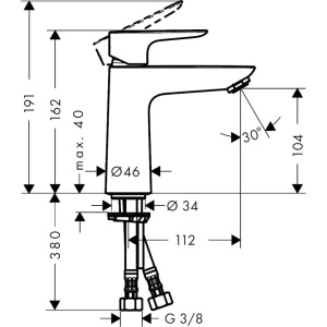 Смеситель для раковины Hansgrohe Talis E 71712000 хром