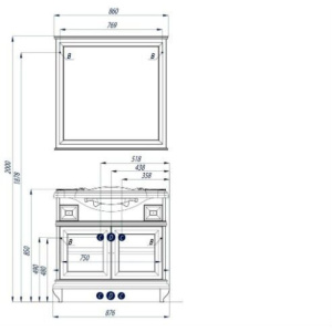 Зеркало Aquaton Беатриче 86 1A191802BEM60