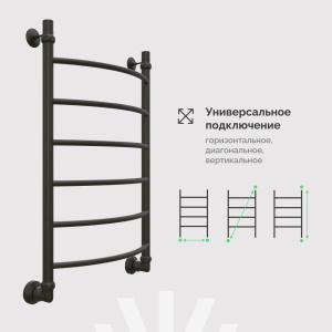 Купить Полотенцесушитель водяной EWRIKA Сафо D 80х50, чёрный матовый в Москве с доставкой Полотенцесушитель водяной EWRIKA Сафо D 80х50, чёрный матовый