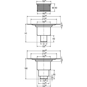 Трап для душа Viega Advantix 150х150 557188
