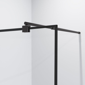 Душевая перегородка Niagara Nova NG-685-12 BLACK 120x195 профиль черный, стекло прозрачное