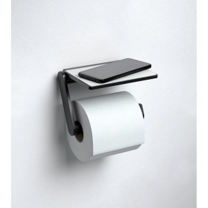 Держатель туалетной бумаги Keuco Plan 14973370000 с полкой для телефона, черный