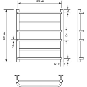 Полотенцесушитель водяной Comfysan Puro W-6 60х50 белый матовый