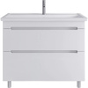 Тумба с раковиной SanStar Адель 100 напольная, белая, раковина Kirovit Фостер 100
