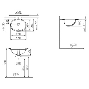 Раковина VitrA S20 6039B003-0012
