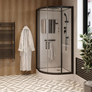 Душевая кабина Ceruttispa Viva 101B 100x100, профиль черный