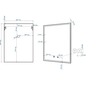 Зеркало Art&Max Arezzo 60х80 черное