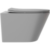 Унитаз подвесной Aqueduto Cone CON0130 безободковый, с микролифтом, серый матовый
