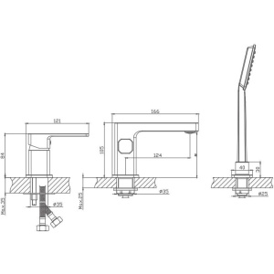 Смеситель на борт ванны Haiba HB615 HB80615