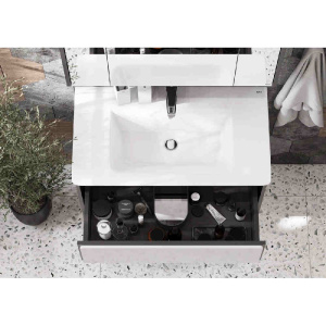 Купить Тумба под раковину Roca Ronda 80 ZRU9302965 белый глянец, антрацит в Москве с доставкой Тумба под раковину Roca Ronda 80 ZRU9302965 белый глянец, антрацит