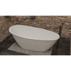 Ванна из искусственного камня WHITECROSS Spinel B 155x75 см, отдельностоящая, овальная, с донным клапаном, белая матовая