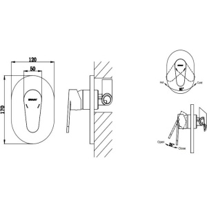 Смеситель для душа Bravat Eler FB848238CP-RUS С ВНУТРЕННЕЙ ЧАСТЬЮ