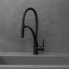 Смеситель для кухни Lemark Soul LM6007BL с гибким изливом, черный