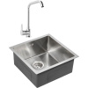 Комплект Мойка кухонная Paulmark Gerberg PM214444-BS брашированная нержавеющая сталь + Смеситель MEGA Ege MG-PL10 хром