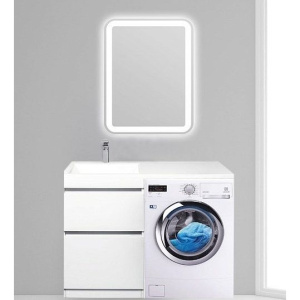 Тумба с раковиной Style Line Даллас 115 Люкс Plus напольная, белая L