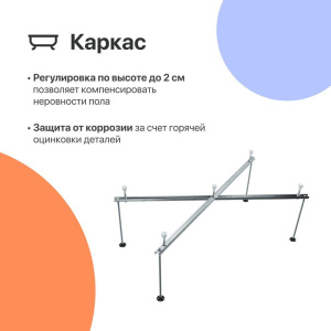 Купить Акриловая ванна DIWO Казань 160x70 см, с каркасом в Москве с доставкой Акриловая ванна DIWO Казань 160x70 см, с каркасом