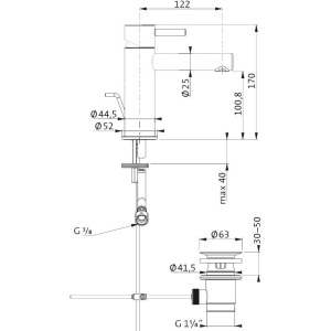 Купить Смеситель для раковины Bagno & Associati Moderna IX90074 в Москве с доставкой Смеситель для раковины Bagno & Associati Moderna IX90074