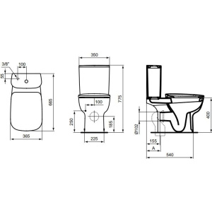 Унитаз-компакт Ideal Standard Esedra T283401