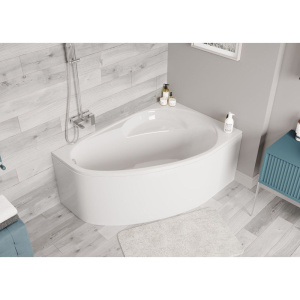 Акриловая ванна Vagnerplast Flora R 150x100 см, угловая, с каркасом, ультрабелая, асимметричная
