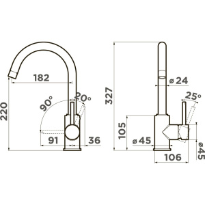 Купить Смеситель для кухни Omoikiri Shinagawa GB графит в Москве с доставкой Смеситель для кухни Omoikiri Shinagawa GB графит