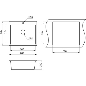 Мойка кухонная Granula 6001, шварц