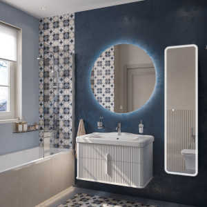 Тумба с раковиной STWORKI Молде 95 белая, с сифоном