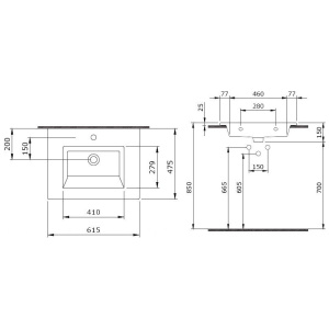 Раковина BOCCHI Milano 1161-001-0126 глянцевая белая