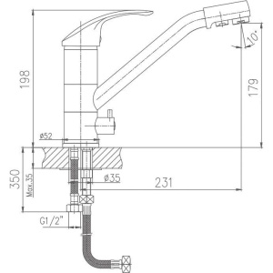 Смеситель для кухни Haiba HB21-5 HB4321-5 сатин