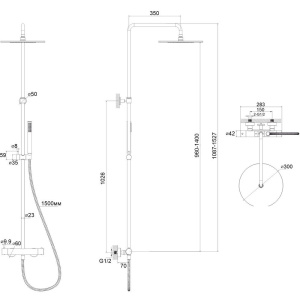 Душевая стойка WHITECROSS Y Y1254BL черный