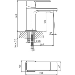 Смеситель для раковины Cron CN129