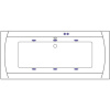 Акриловая ванна Excellent Aquaria Lux WAEX.AQU18.SOFT 180x80 см, с гидромассажем, с каркасом, со сливом-переливом