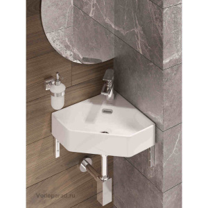 Купить Раковина подвесная Sanita Luxe Line 50 WB.CR/Line/35-C/WHT.G/S1 белая в Москве с доставкой Раковина подвесная Sanita Luxe Line 50 WB.CR/Line/35-C/WHT.G/S1 белая