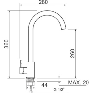 Смеситель для кухни РМС Sus124 SUS124-017F