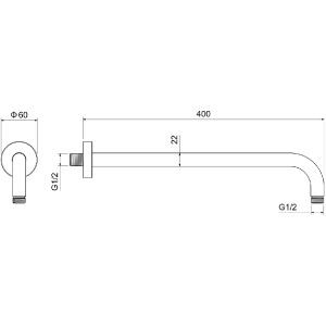 Держатель верхнего душа настенный Aquatek AQ2176BG шлифованное золото